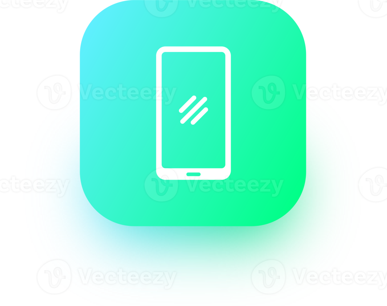 smartphone icona nel piazza pendenza colori. telefonino segni illustrazione. png