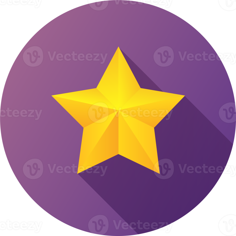 Rating star icon in flat design style. png