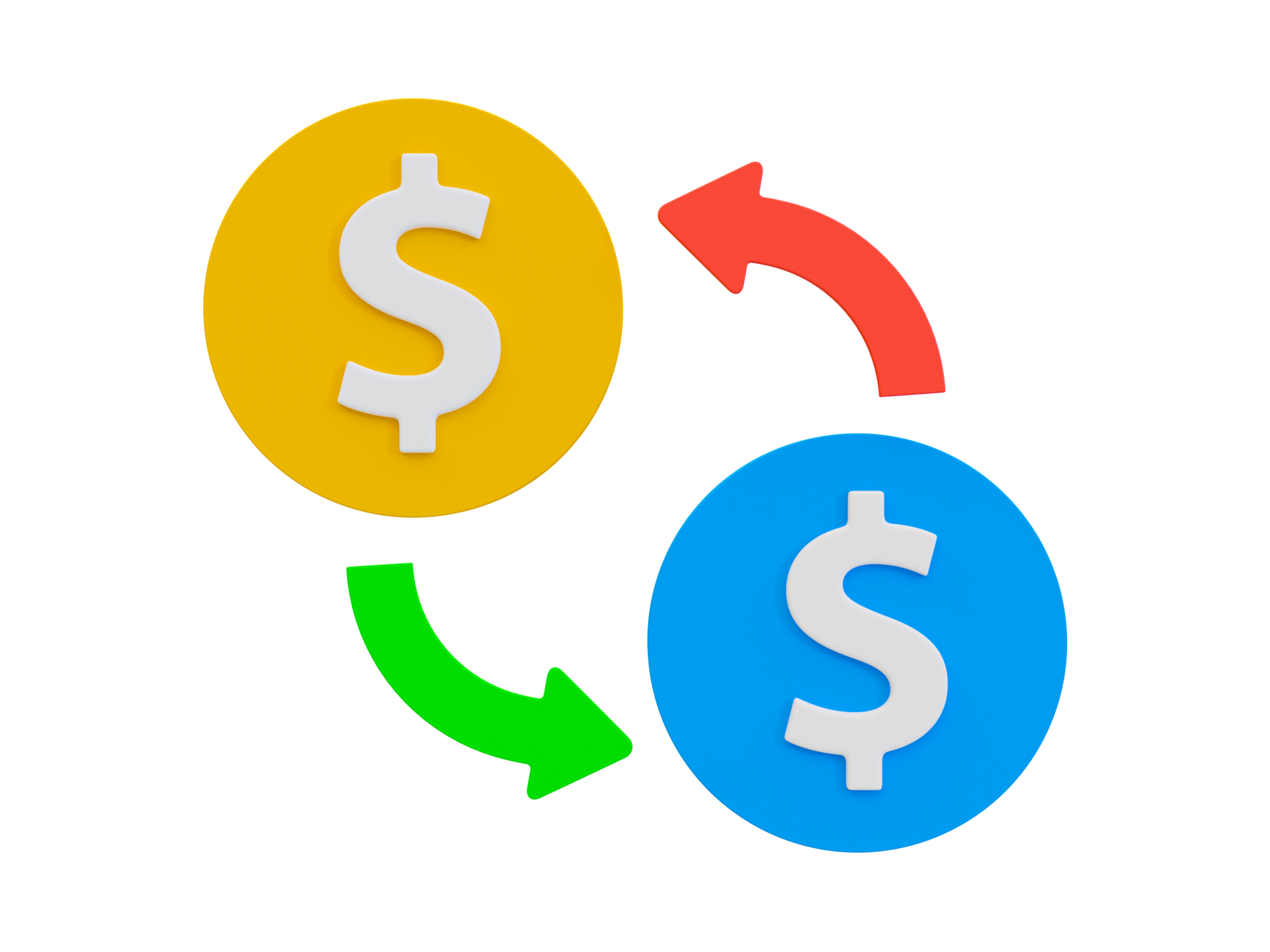 3d minimal currency changing. Economic volatility. Economic change icon