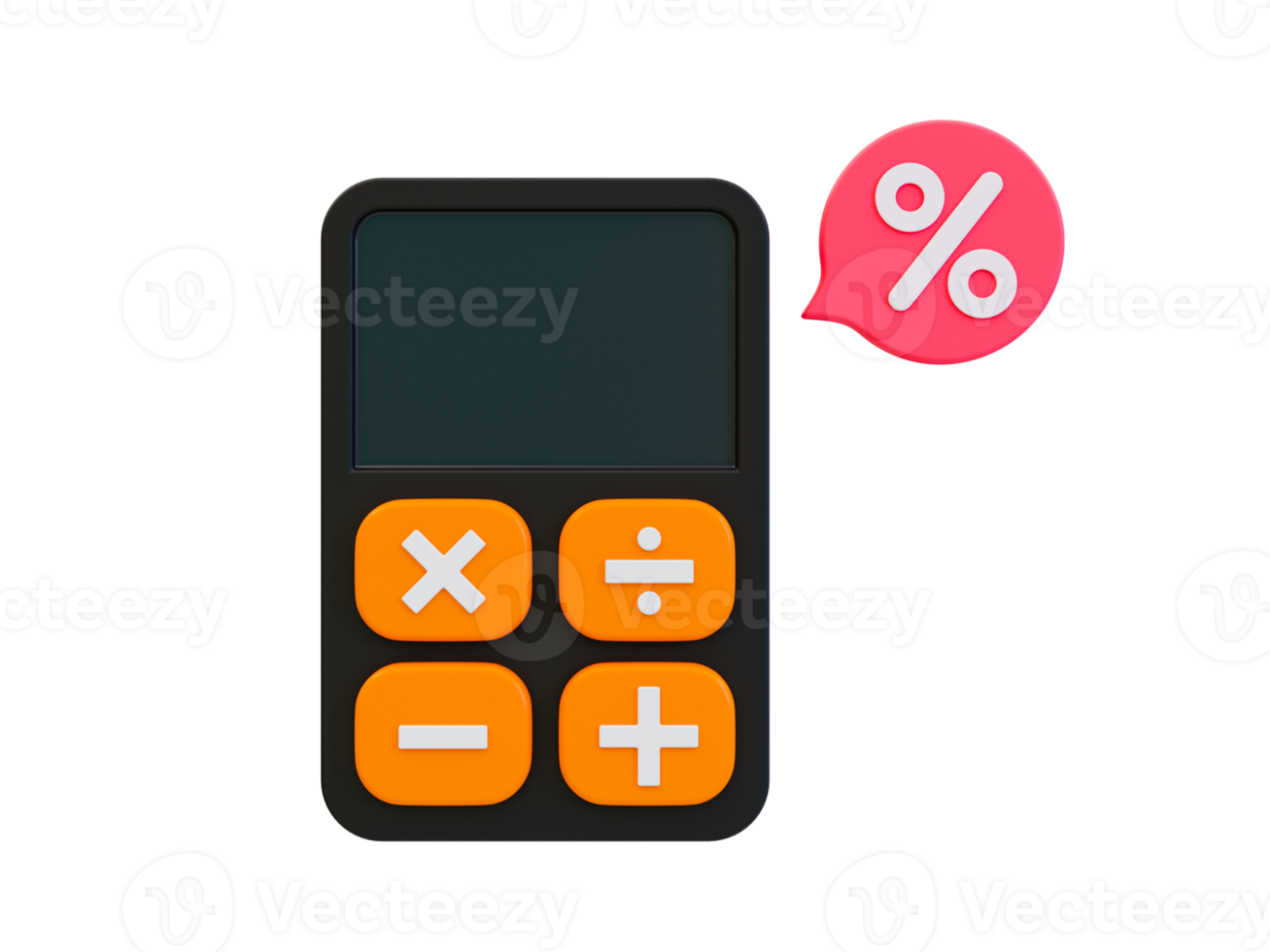 3d minimal special discount concept. Marketing strategy. Best price offer. Calculator with a percent icon. 3d illustration. png