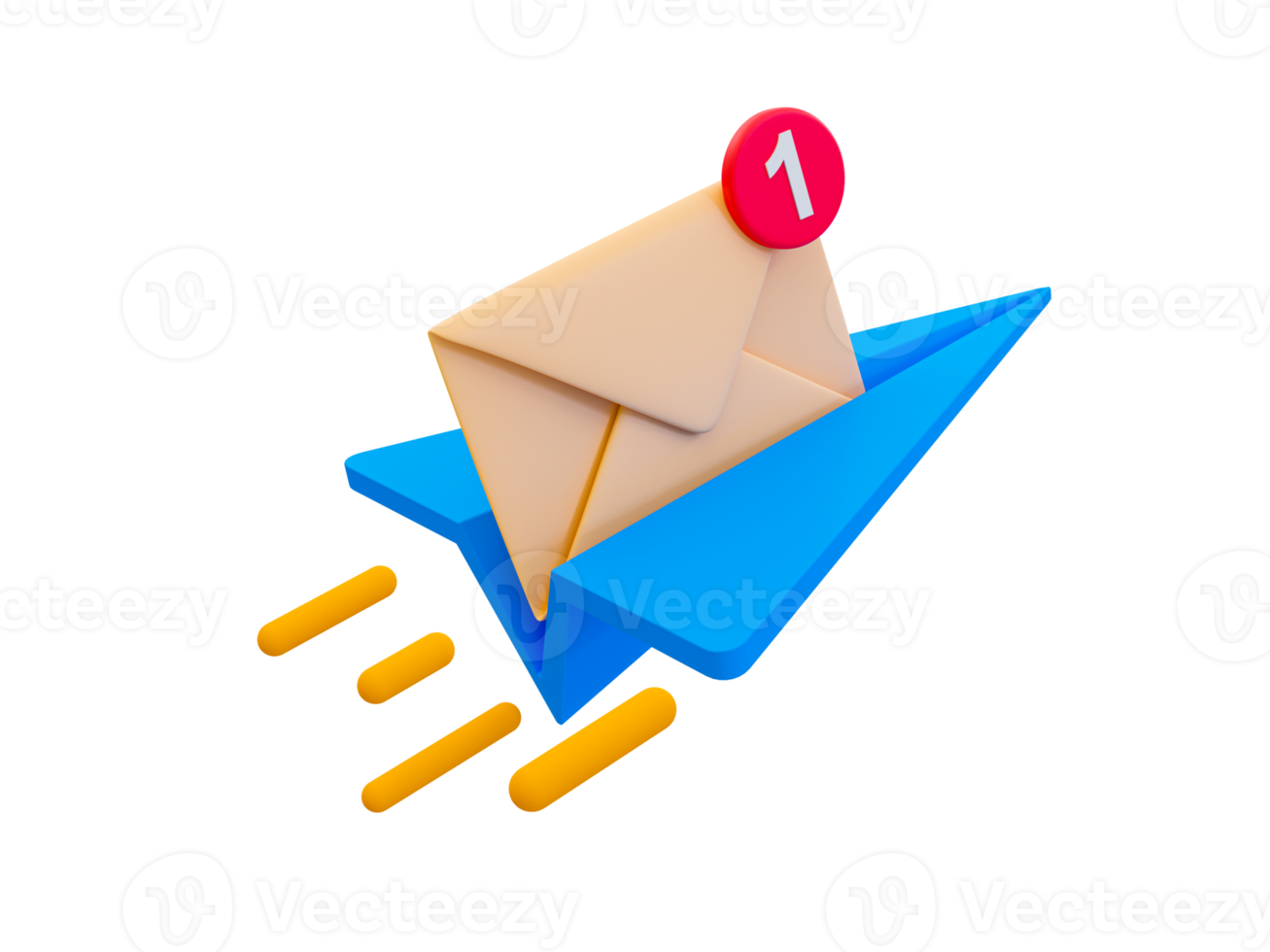 3d minimal online message sending. Online chatting icon. quick and fast online communication. Paper rocket with a envelop icon. 3d illustration. png
