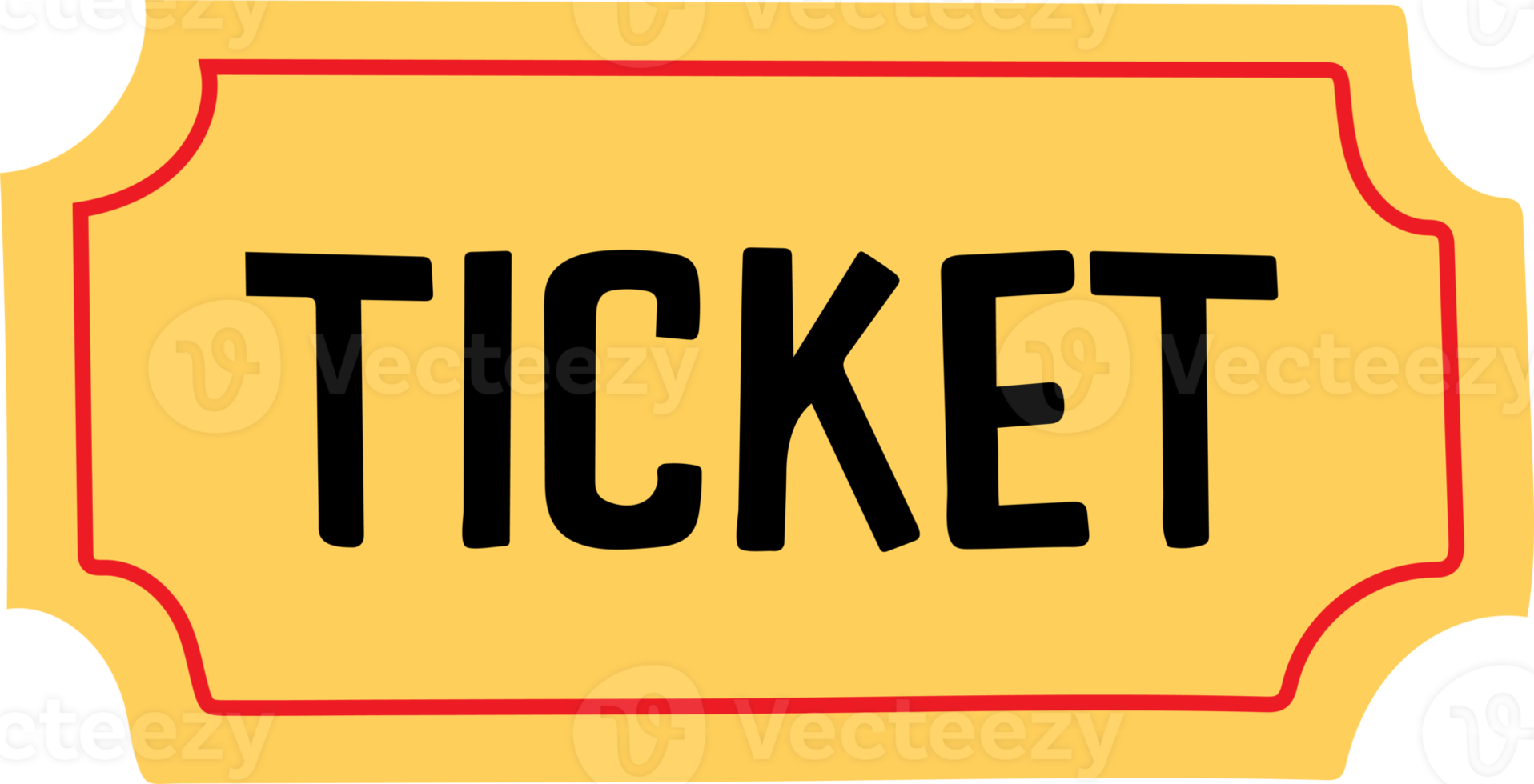 movie ticket illustration hand drawn style for movie night concept png