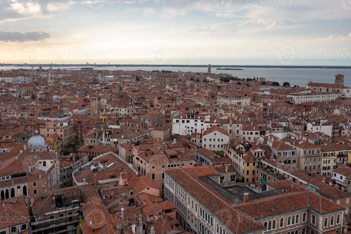 Aerial view of the old Venitian roofs in Venice, Italy. photo