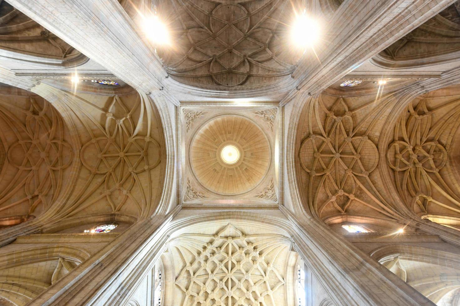 Segovia, Spain - Nov 27, 2021, Ancient architecture ceiling of Cathedral of Segovia interior view in Spain. photo