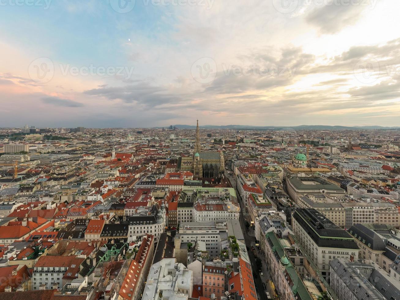 Vienna, Austria - Jul 18, 2021, View of the Vienna Skyline with St. Stephen's Cathedral Vienna, Austria photo