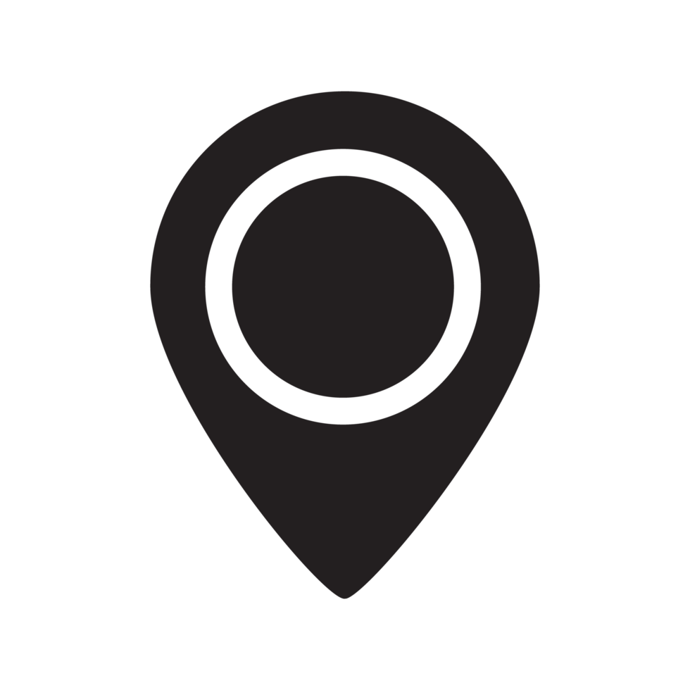 Location Icon, GPS Pointer Icon, Map Locator Sign, Pin location line art style png