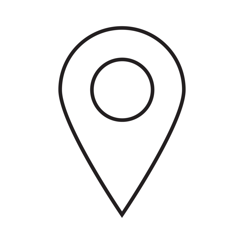 Ort Symbol, Geographisches Positionierungs System Zeiger Symbol, Karte Locator Zeichen, Stift Ort Linie Kunst Stil png