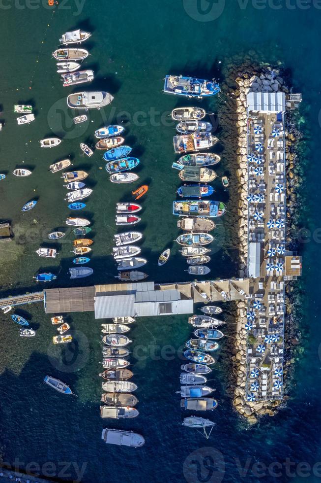 Aerial view of Tony's Beach in Sorrento, Italy on a summer day. photo