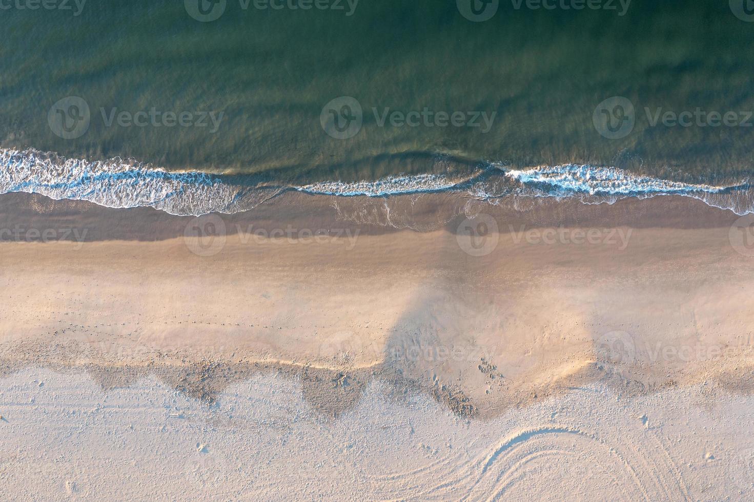 Aerial view along Coney Island in Brooklyn, New York at sunrise. photo