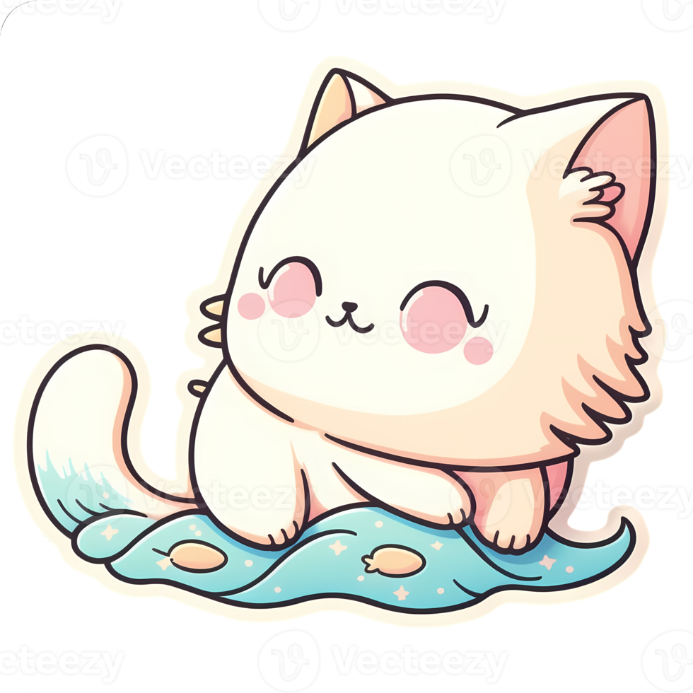 Cat sticker kawaii style Illustration png