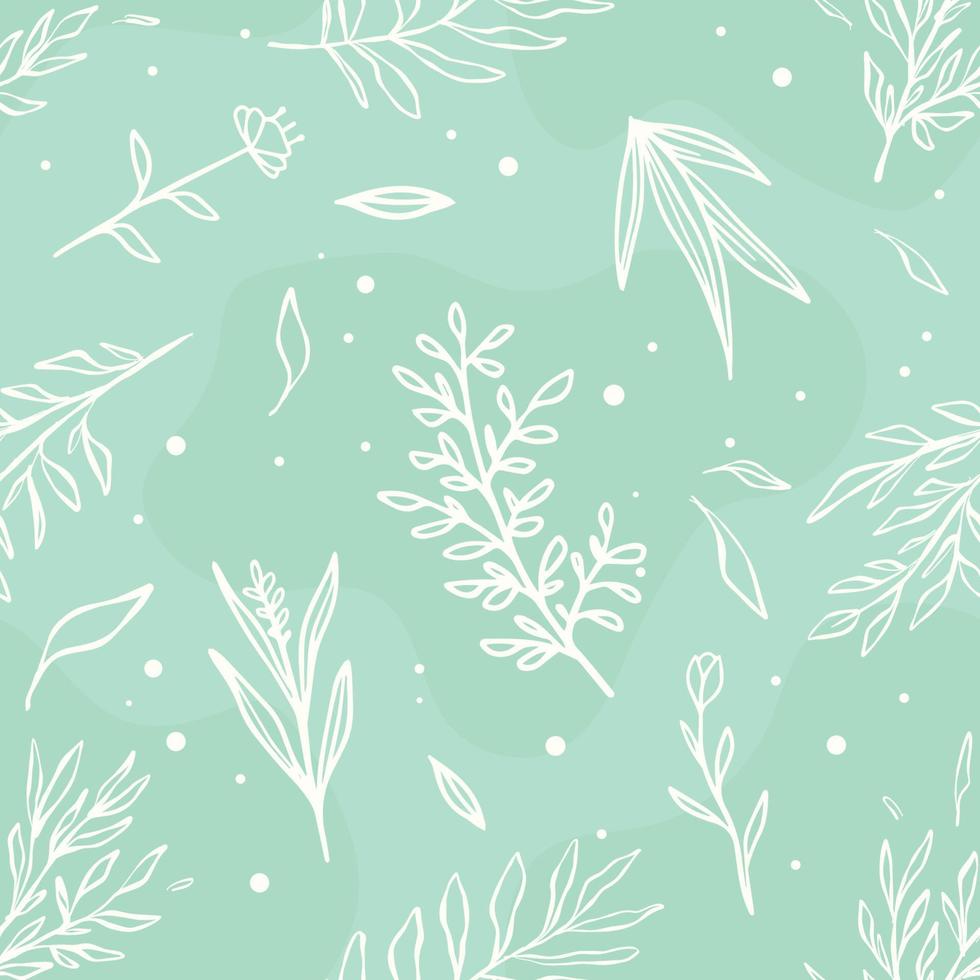 Hand Drawn Floral Doodle Seamless Pattern Background vector