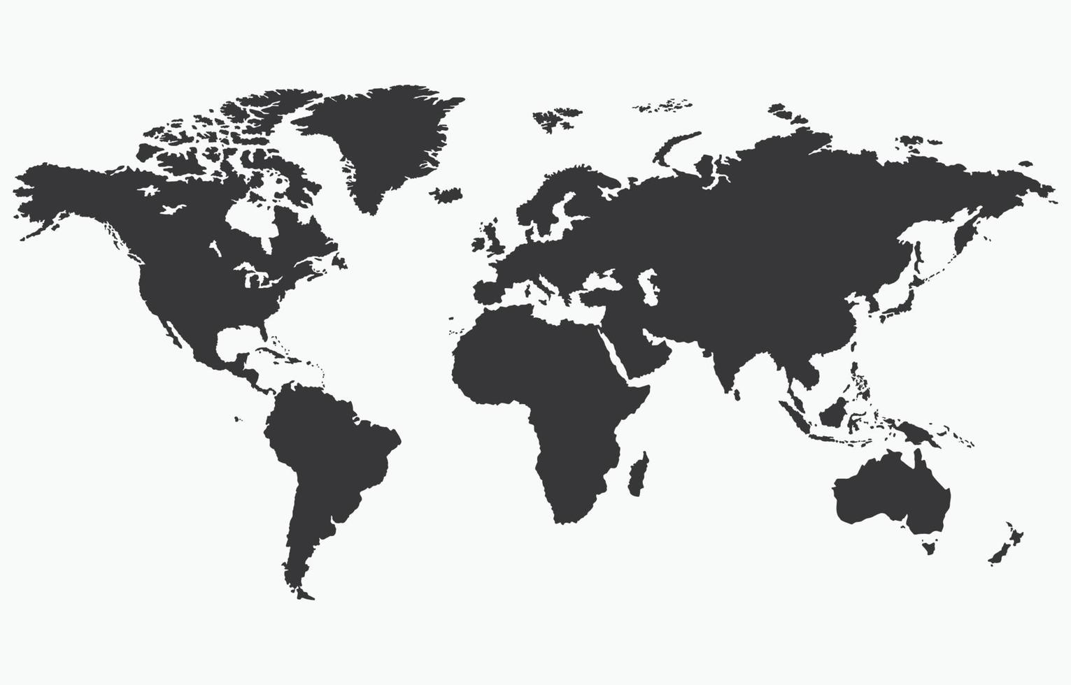 Black and White Hand Drawn World Map Vector