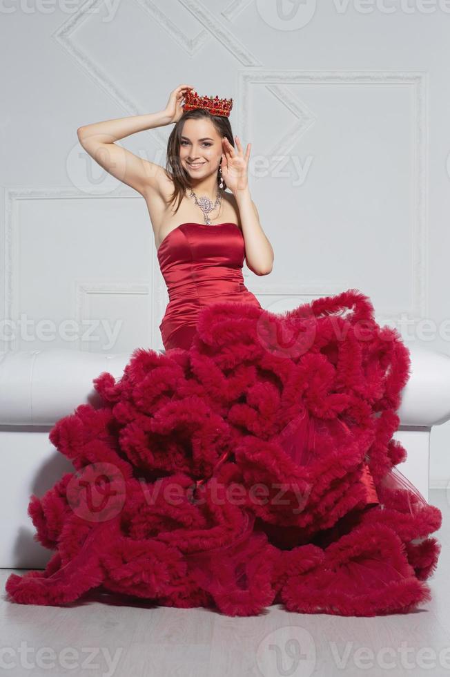 Attractive brunette posing in a studio photo