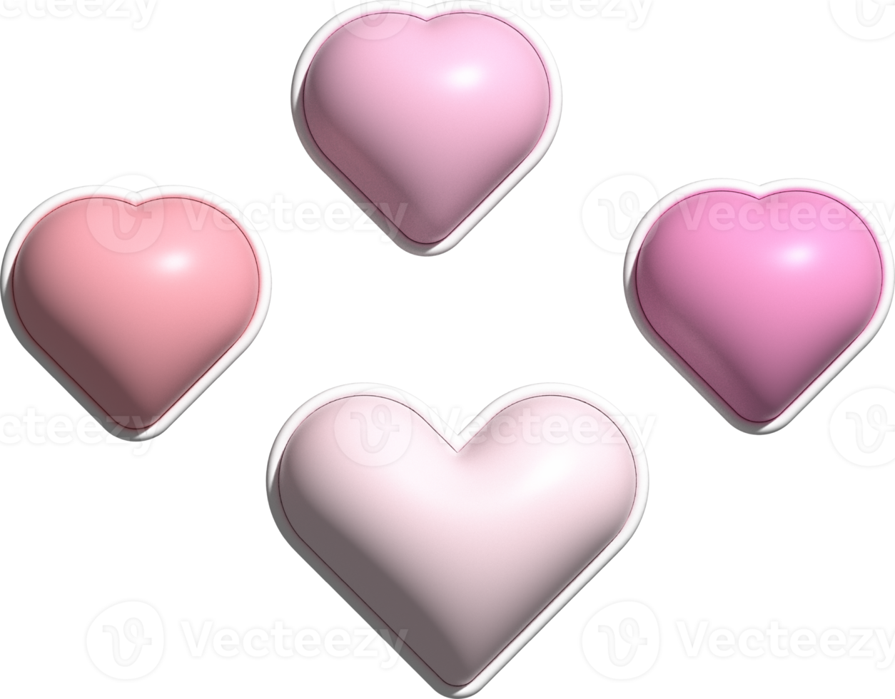 3d cute heart decoration png