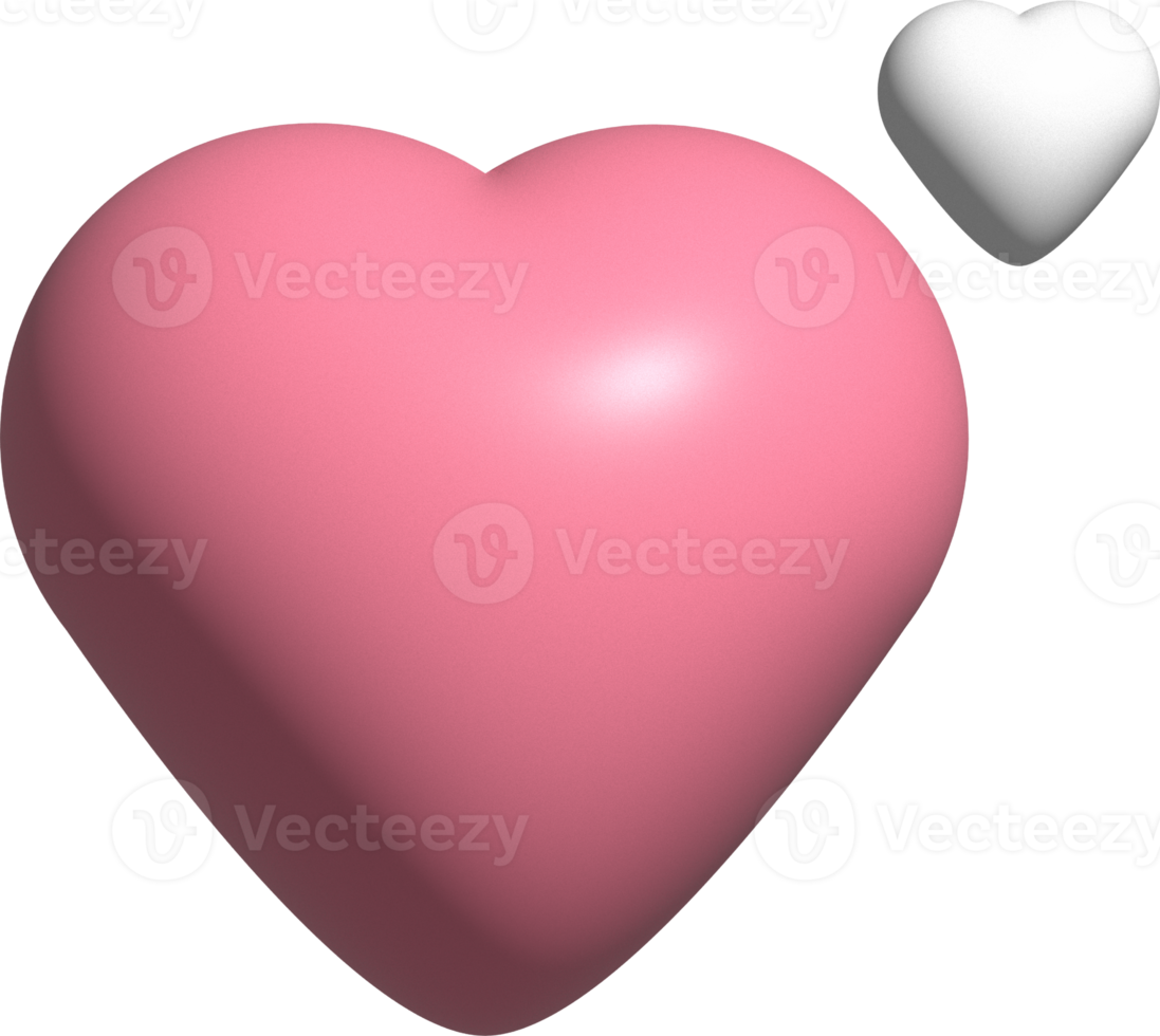 3d cute heart decoration png