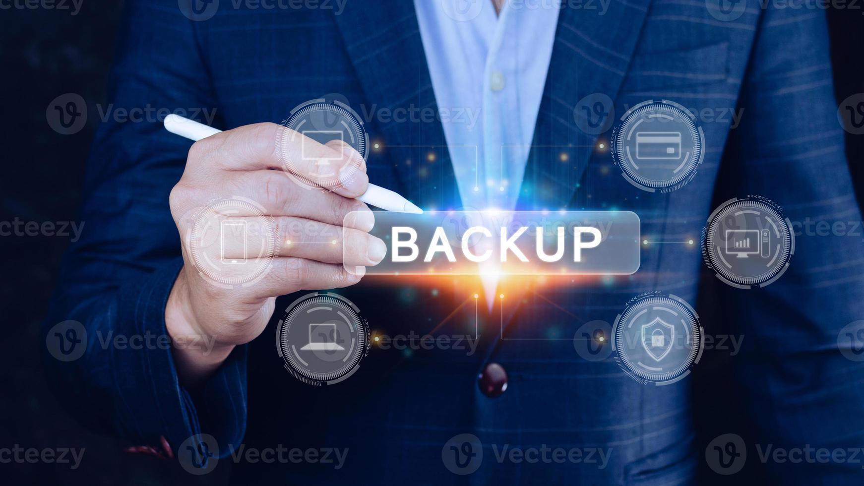 Internet data storage backup, technology business concept, Cloud technology, Data storage, Networking and internet service concept. photo