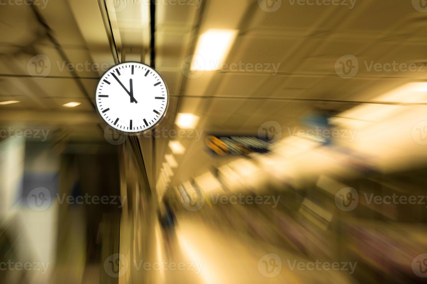clock blurred ,conceptual image of time running or passing away effect  zoom out alarm clock to movements photo