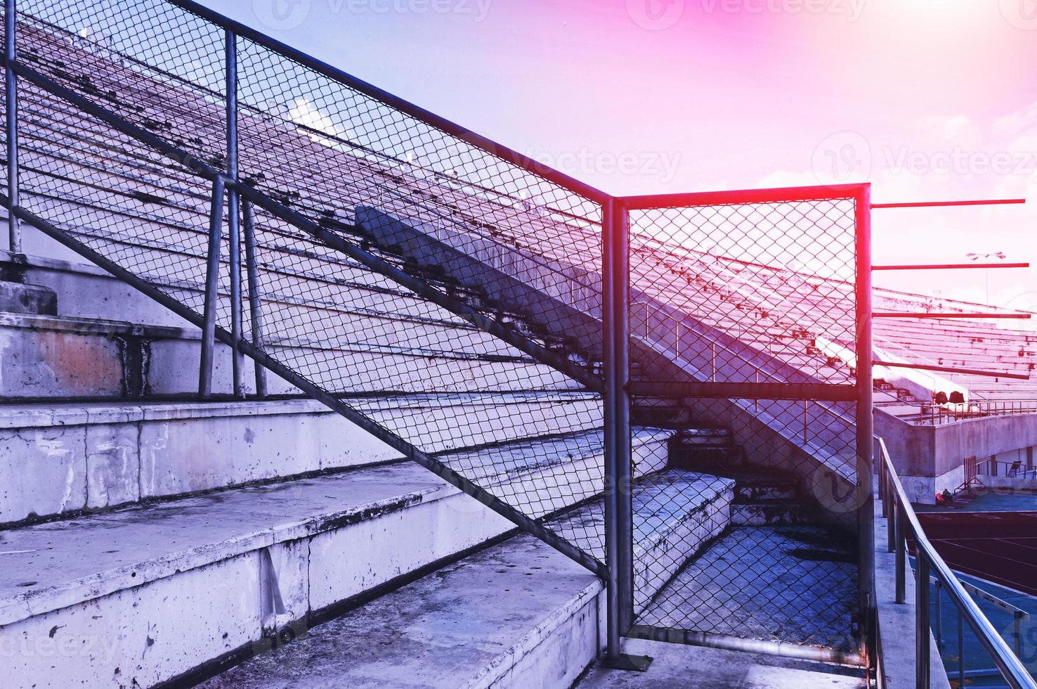 Metal fence Part of a metal grid fence at partition Stadium photo