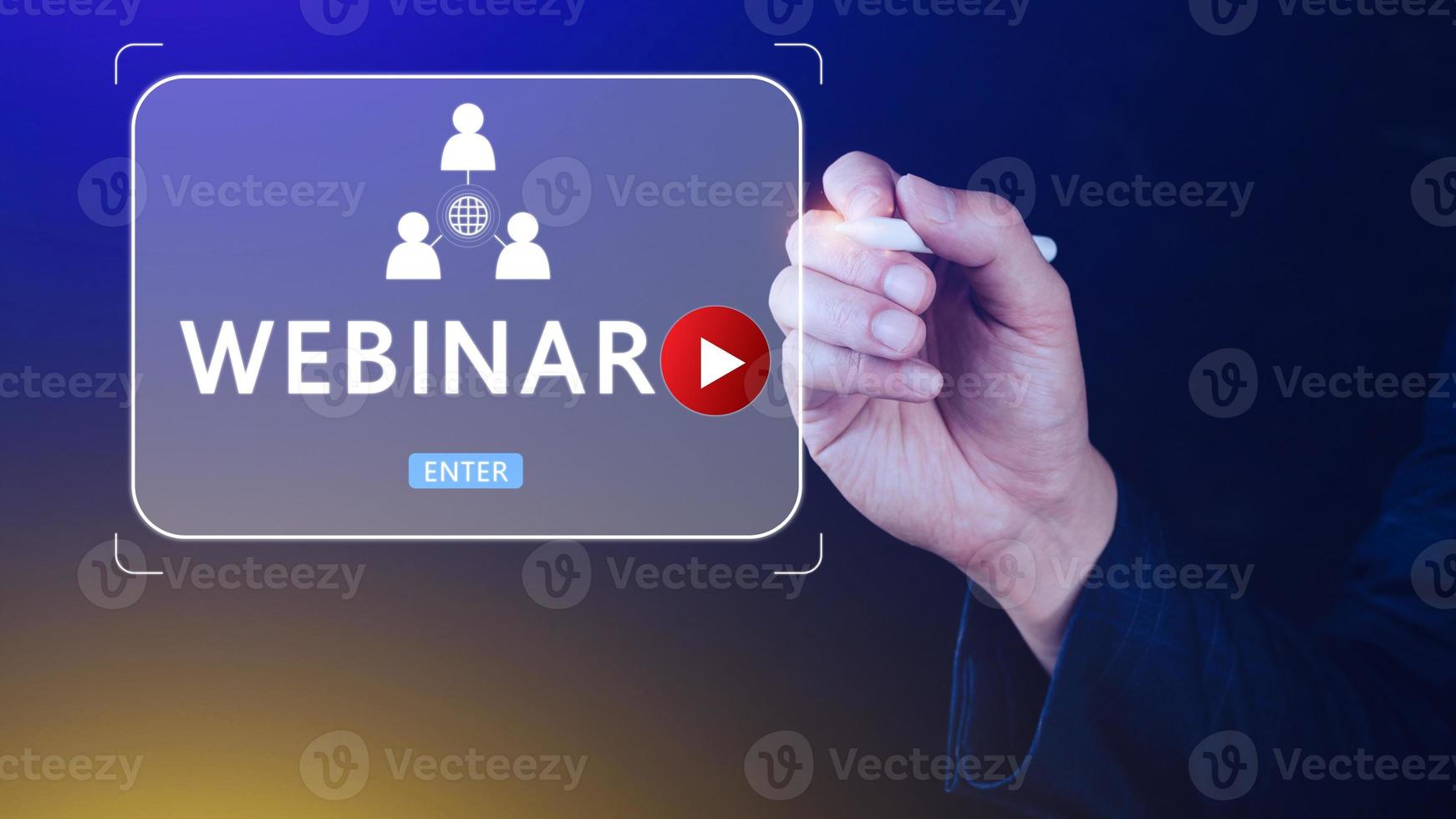 Businessman using with Webinar E-business Browsing Connection, online technology webcast, online education, Communication technology on web. elearning photo