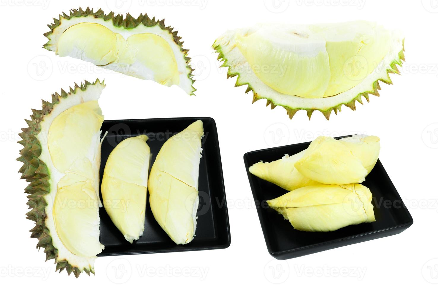 Durian collection, the king of fruits  isolated on white background ,durian is a smelly fruits photo