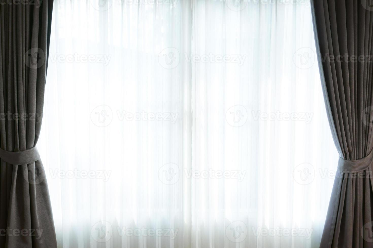 Curtains window decoration interior of room,empty room with window and curtains photo