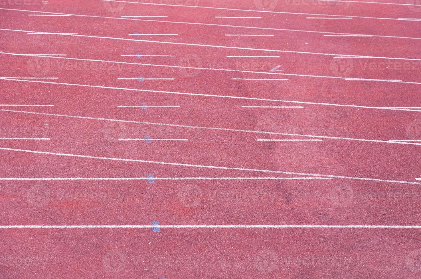 Running track with white line texture,sports texture for background photo