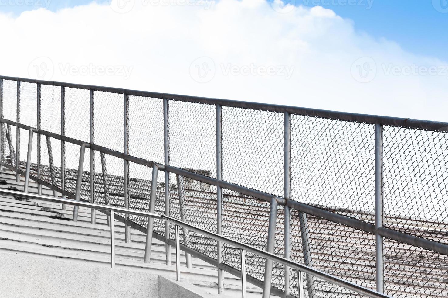 Metal fence Part of a metal grid fence at partition Stadium photo