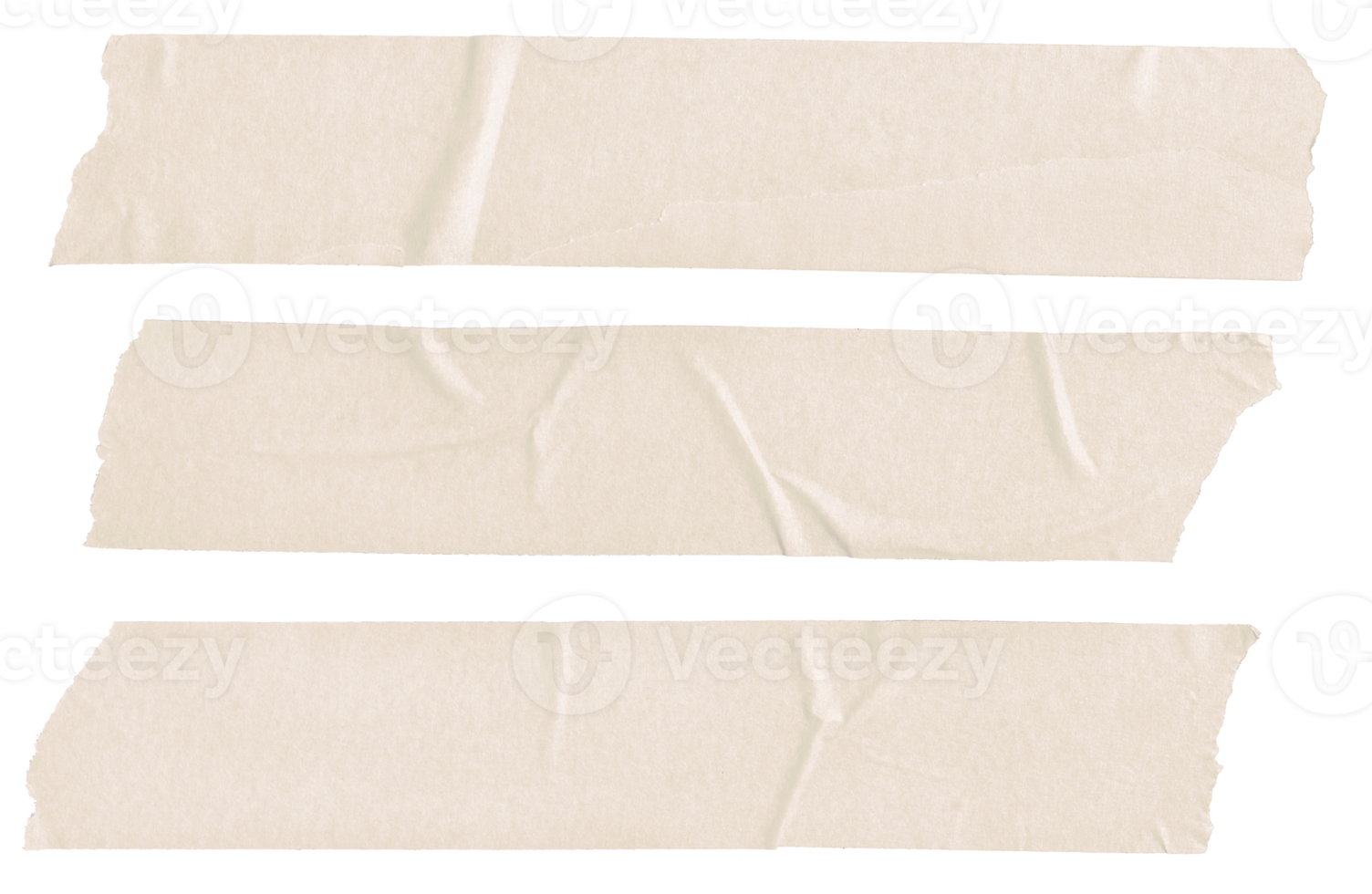 Three Brown Blank painter tape stickers isolated png
