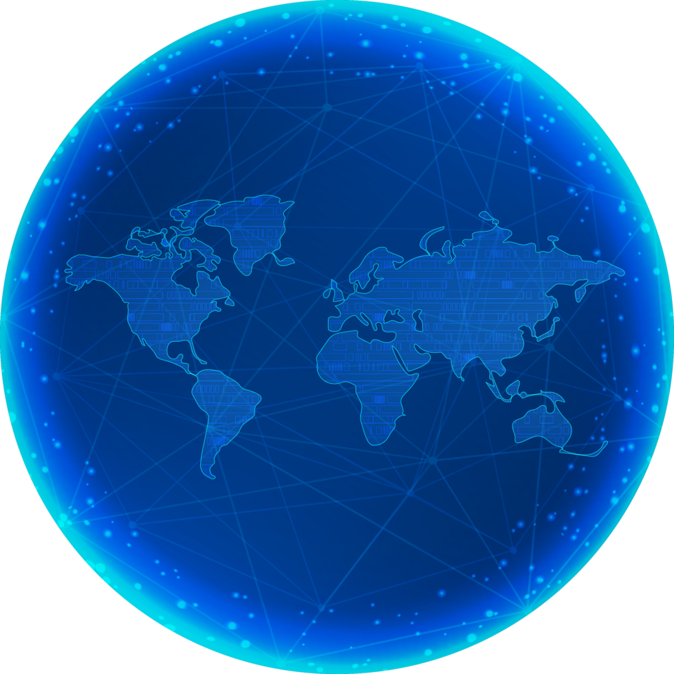 carte du monde de la technologie moderne globe crop-out png
