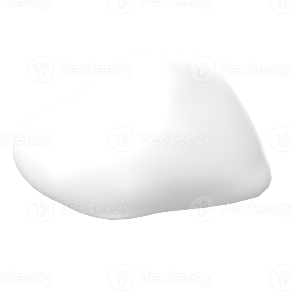 3D White cloud isolated on transparent background png