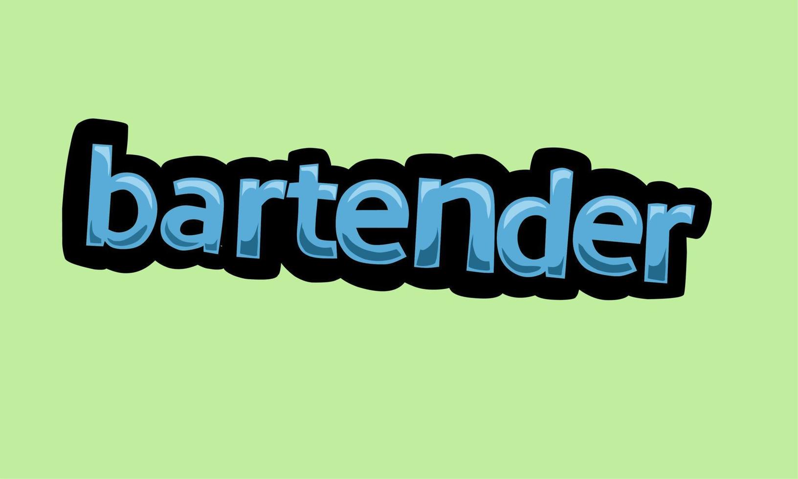 bartender writing vector design on a green background