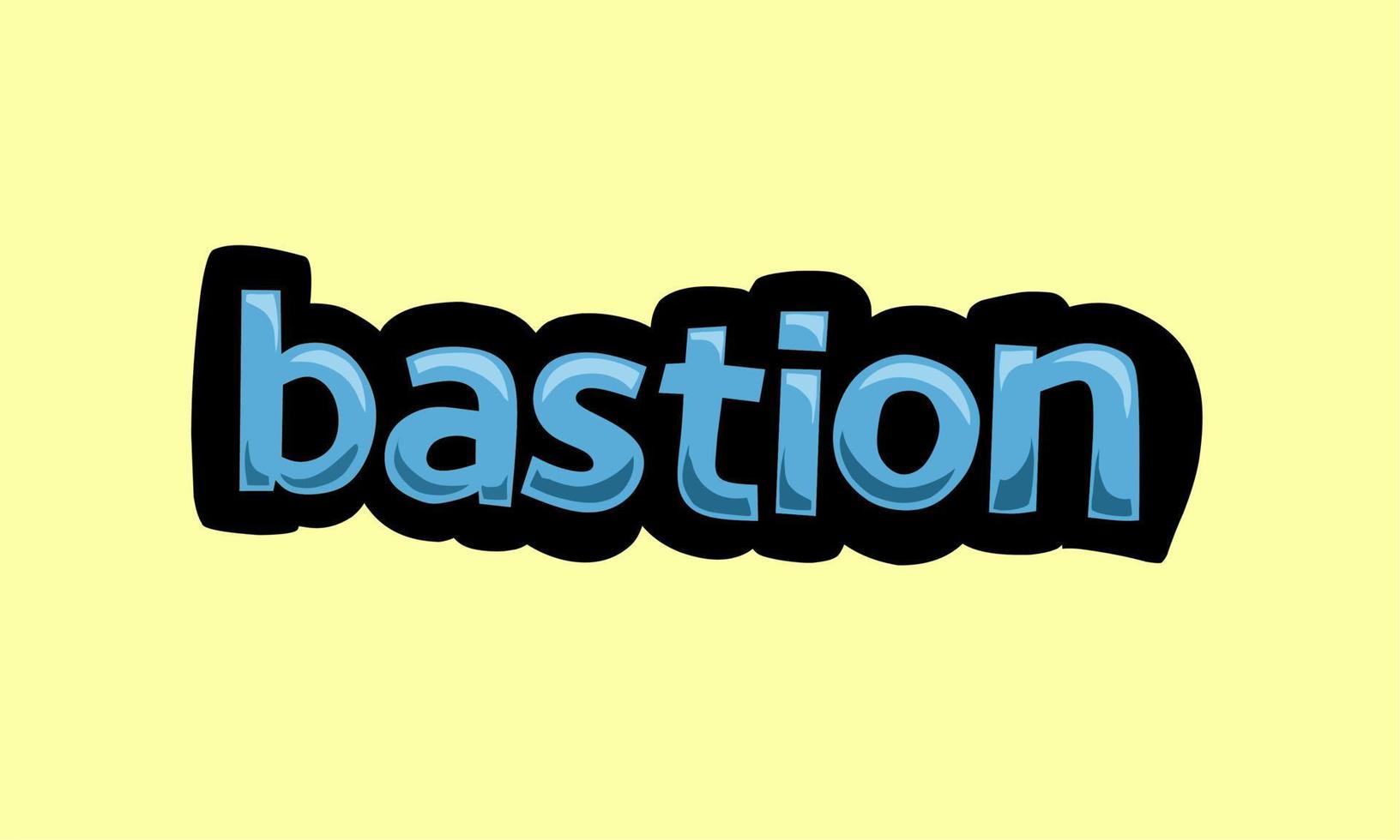 bastion writing vector design on a yellow background