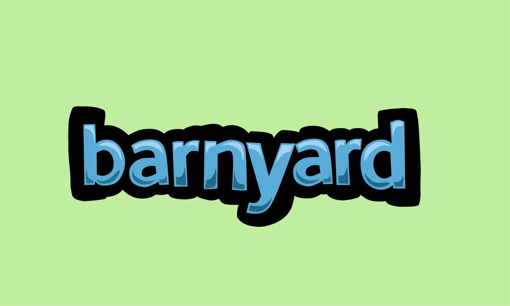 barnyard writing vector design on a green background