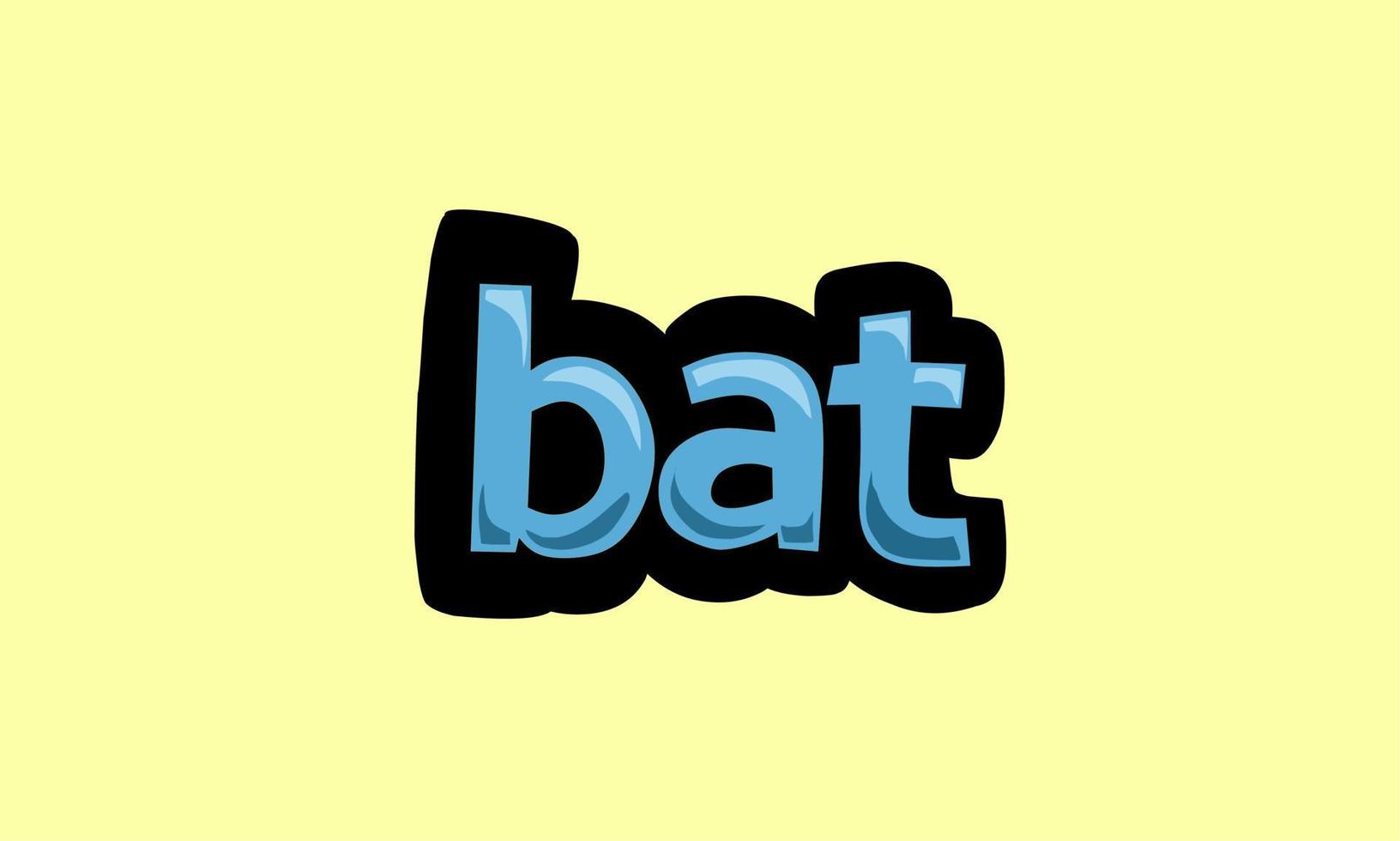 bat writing vector design on a yellow background