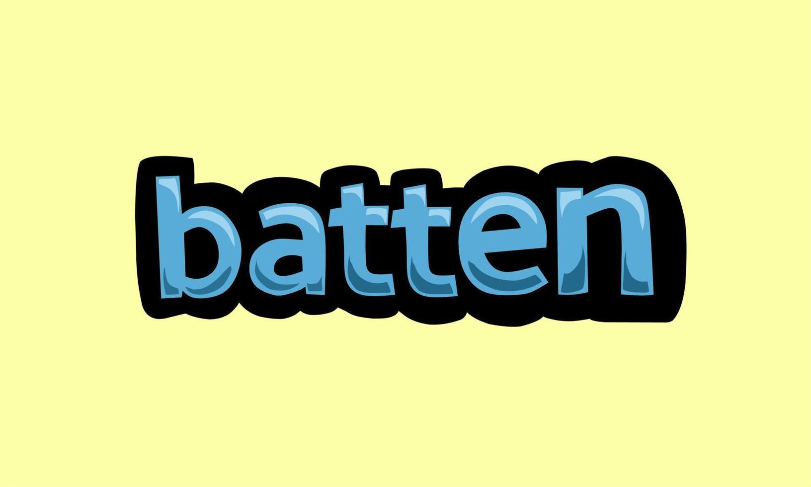 batten writing vector design on a yellow background