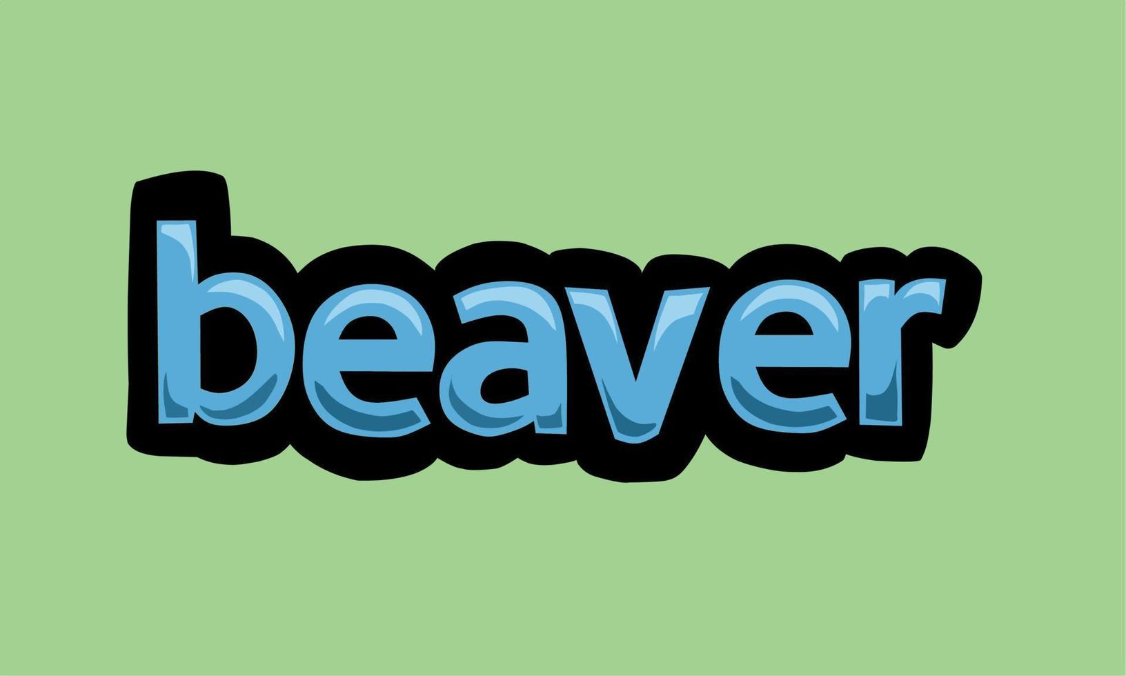 beaver writing vector design on a green background