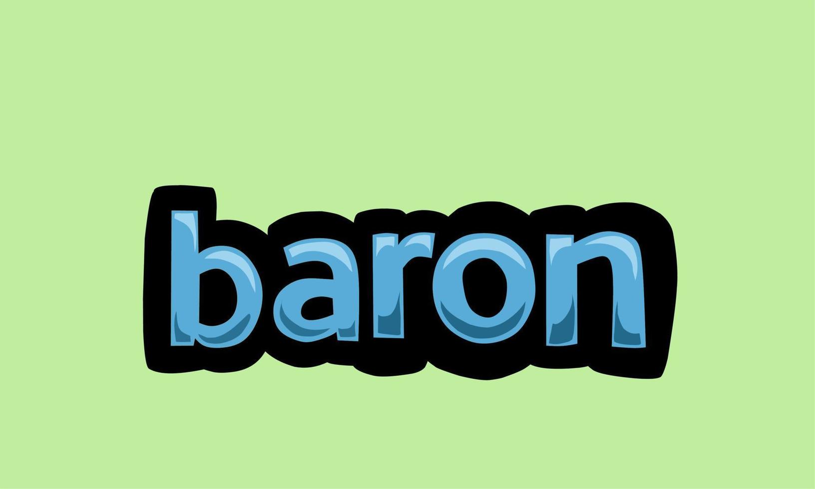 baron writing vector design on a green background