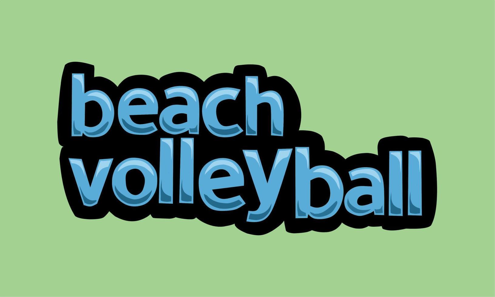 beach volleyball writing vector design on a green background