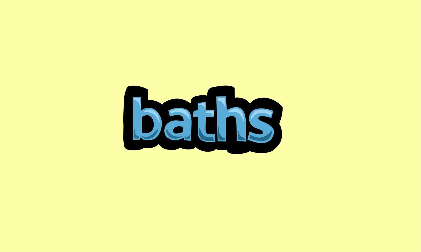 baths writing vector design on a yellow background