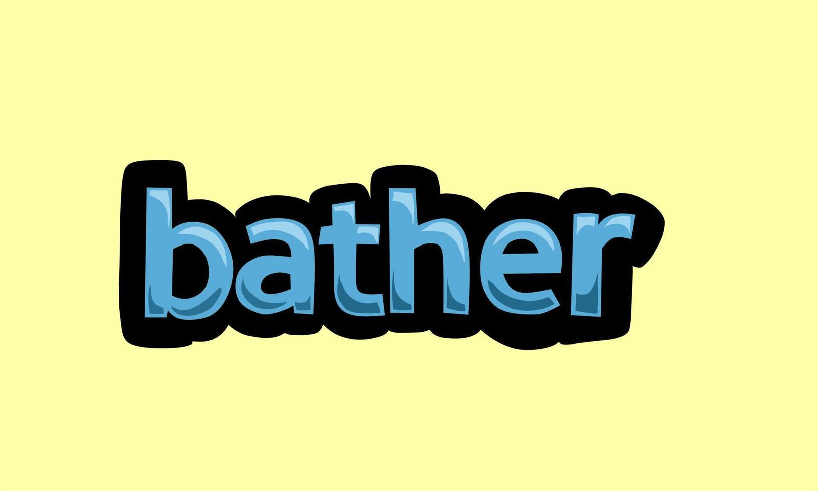 bather writing vector design on a yellow background