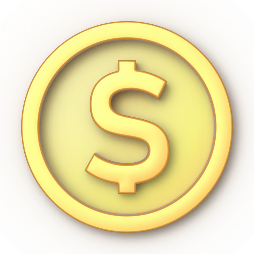 3d gold coin png