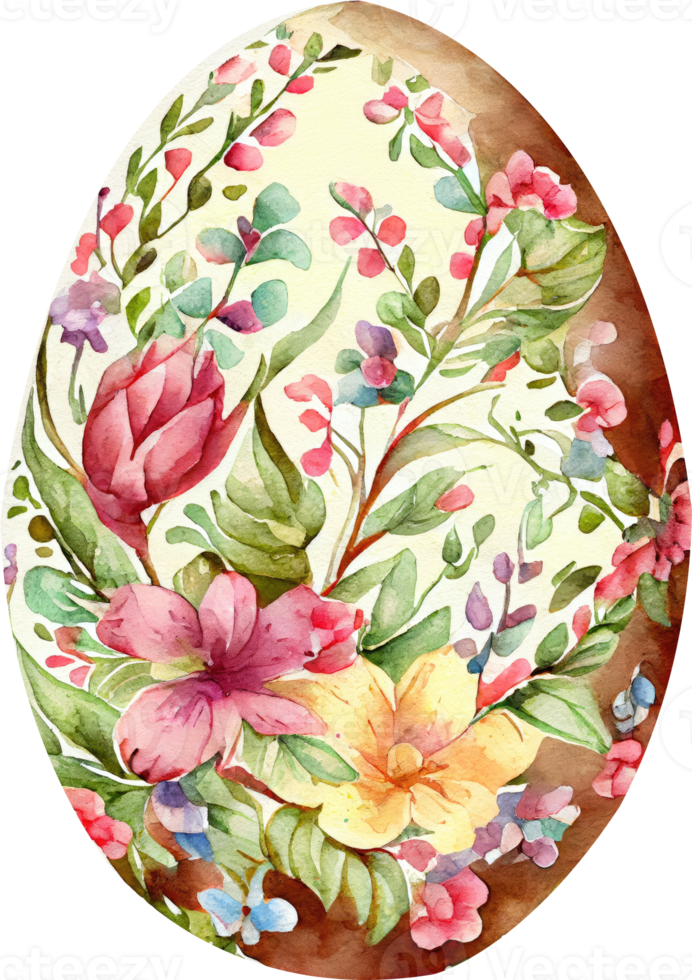 påsk ägg blomma vattenfärg illustration png