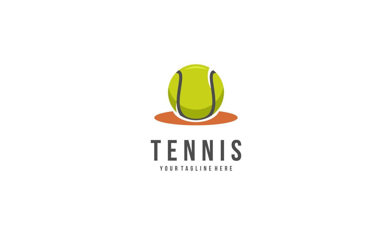 Tennis racket and ball logo design vector