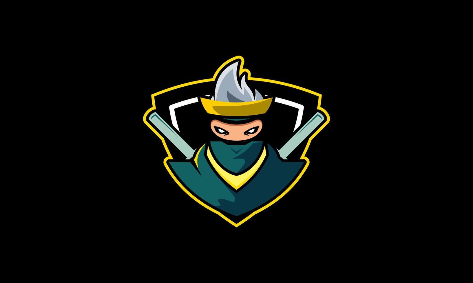 E-sport ninja mascot character logo vector