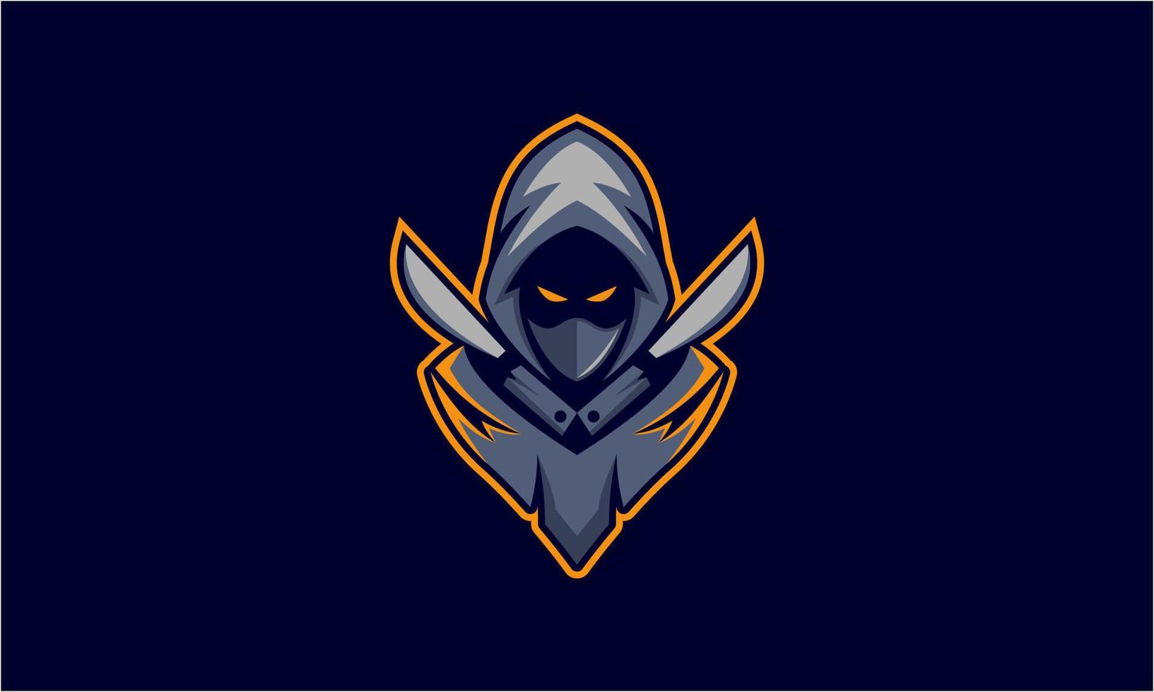 E-sport ninja mascot character logo vector