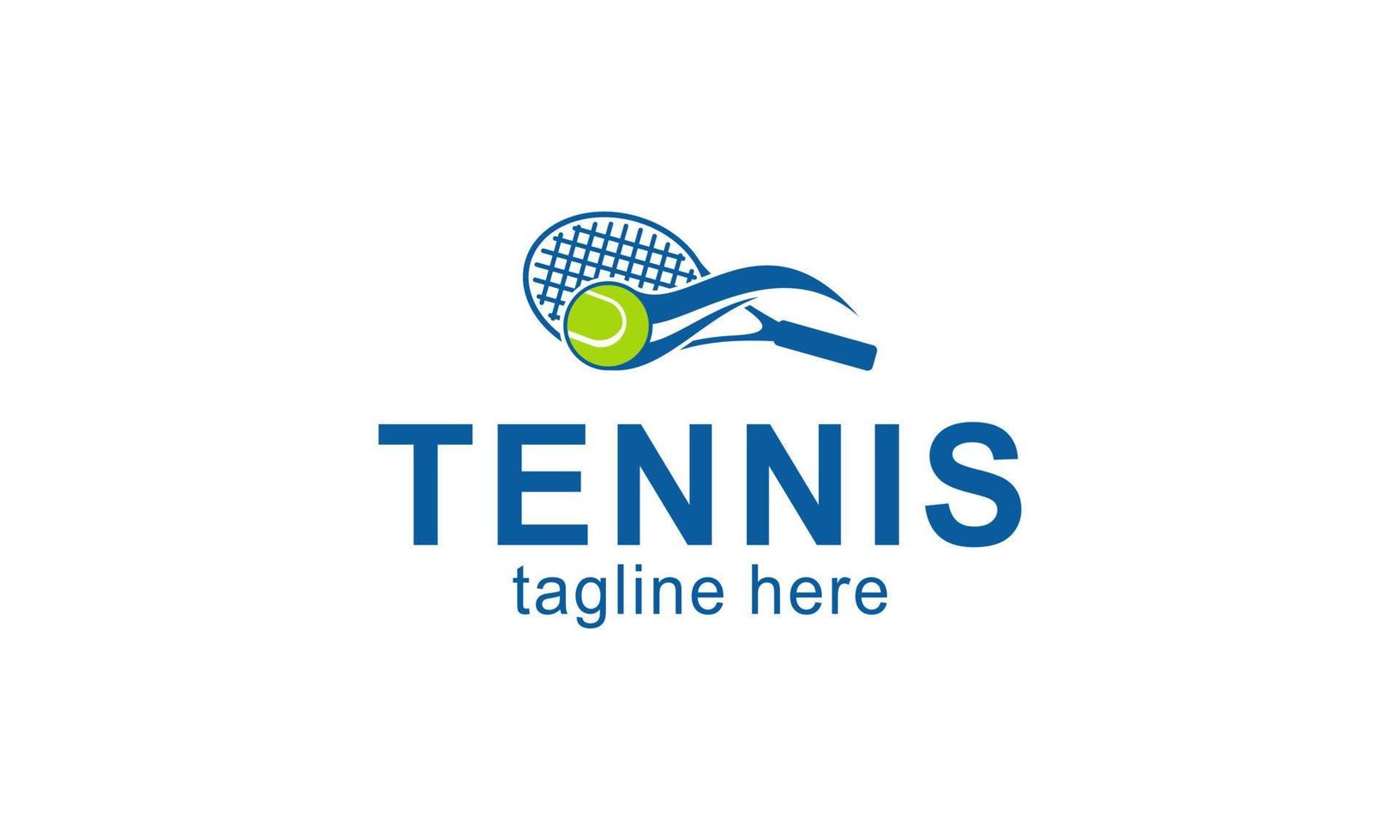 tenis raqueta y pelota logo diseño vector