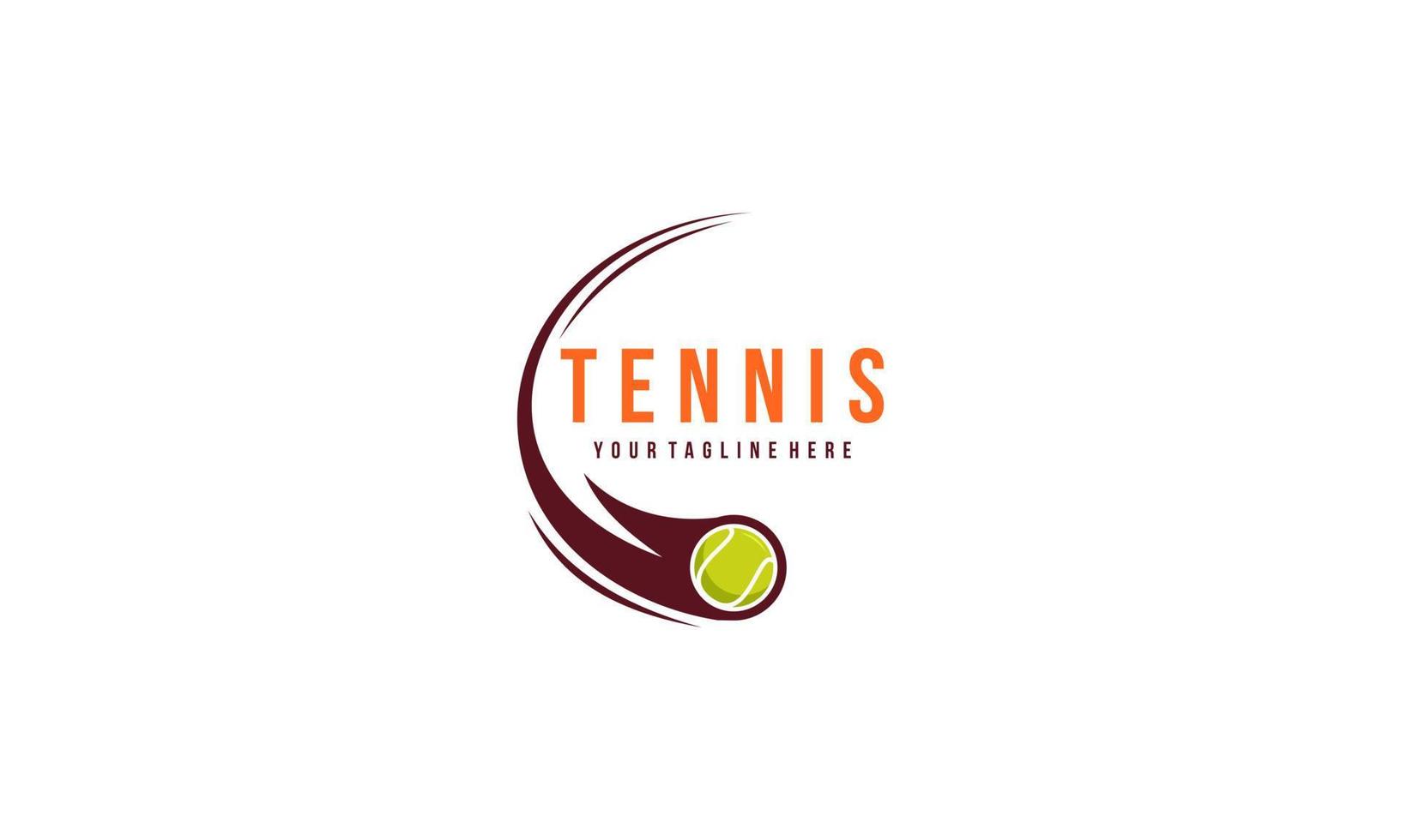 Tennis racket and ball logo design vector