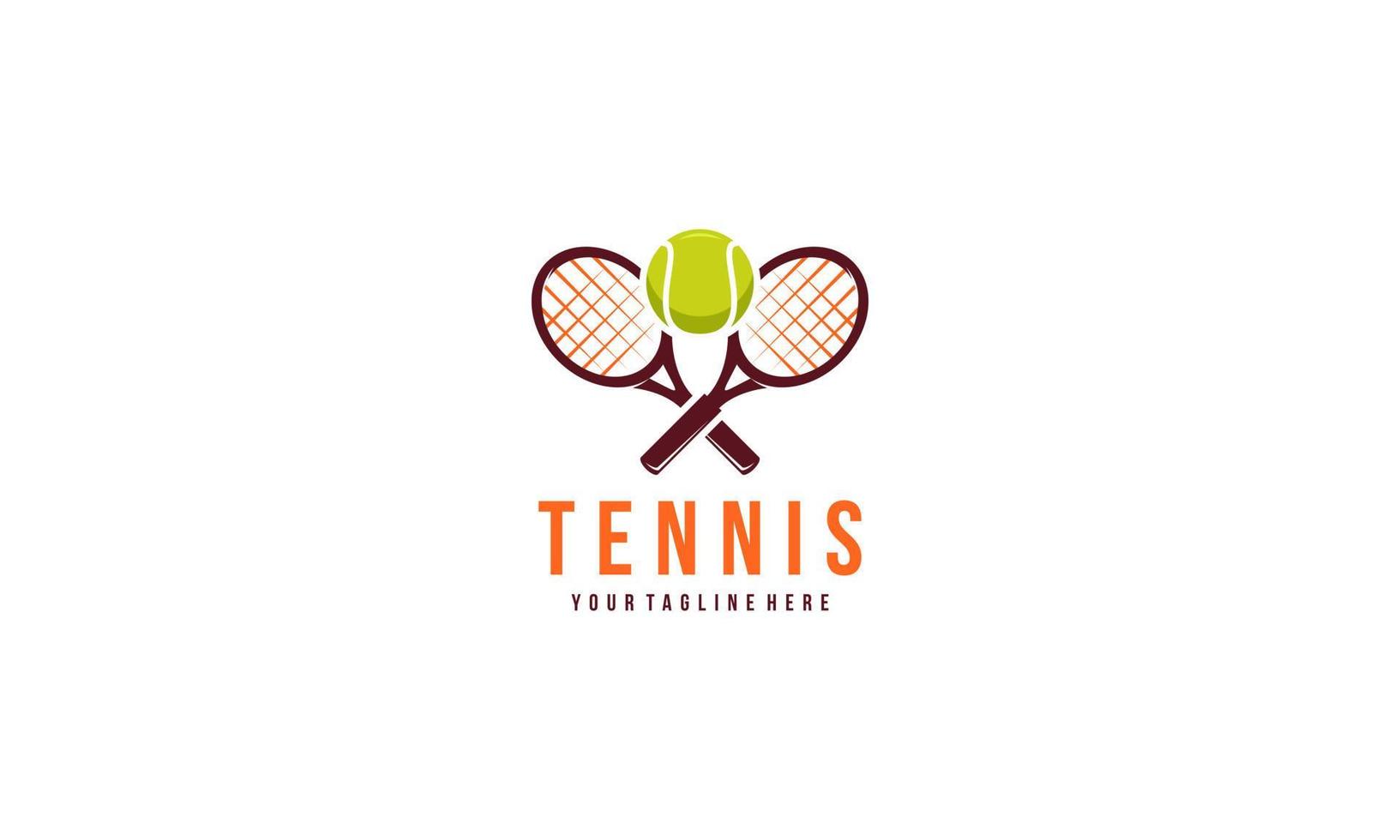 Tennis racket and ball logo design vector