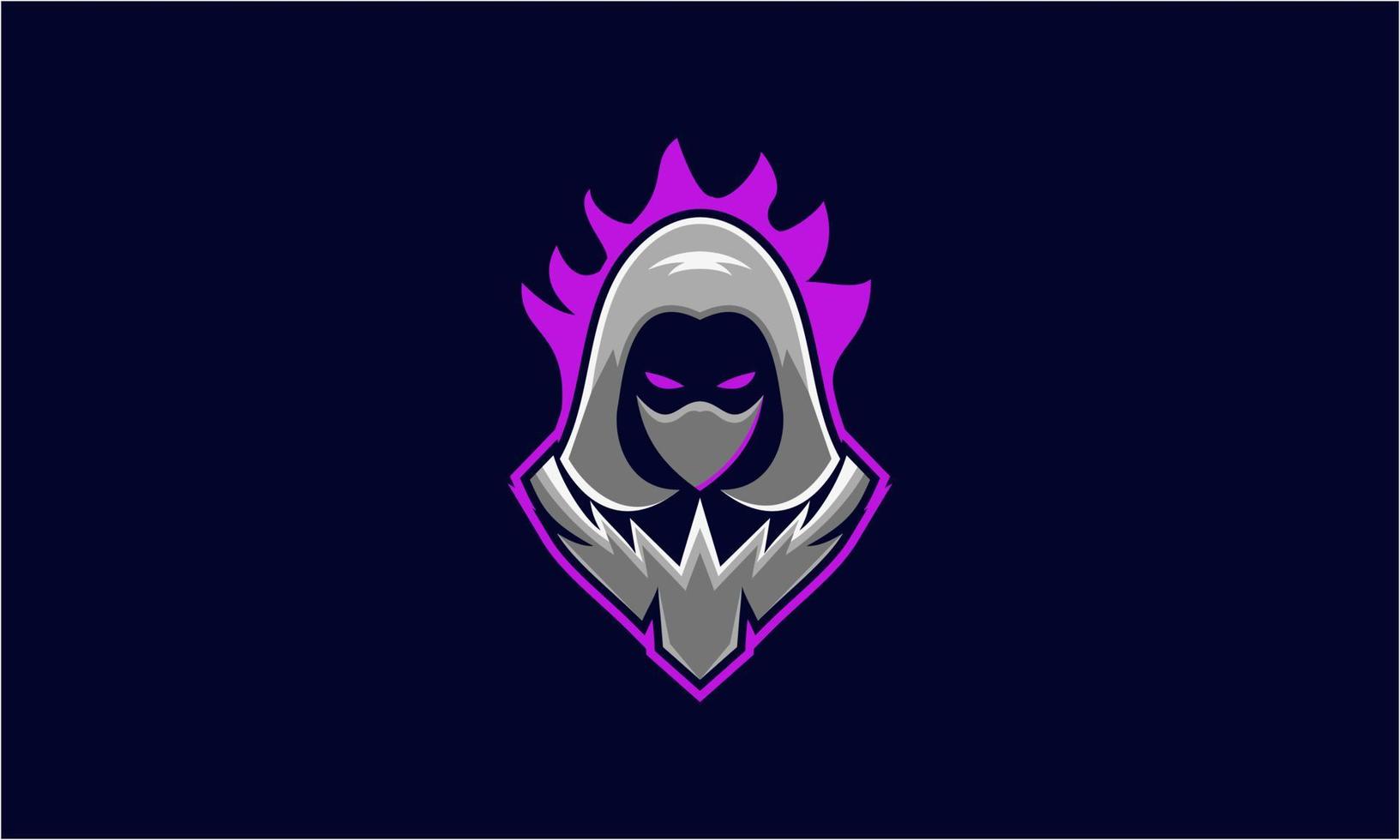 E-sport ninja mascot character logo vector