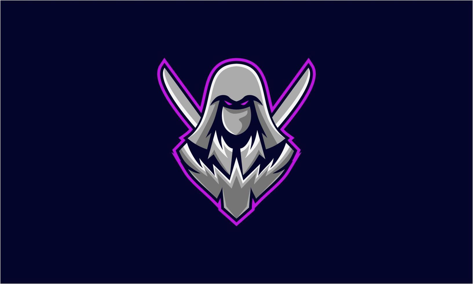 E-sport ninja mascot character logo vector